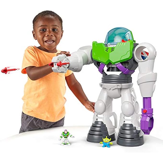 IMAGINEXT PRESCHOOL TOY DISNEY PIXAR TOY STORY BUZZ LIGHTYEAR ROBOT PLAYSET WITH SPACESHIP FOR PRETEND PLAY KIDS AGES 3+ YEARS - Image 3
